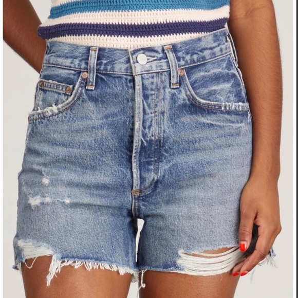 AGOLDE Dee Short in Turmoil denim shorts destroyed distressed 25 revolve - Picture 1 of 15